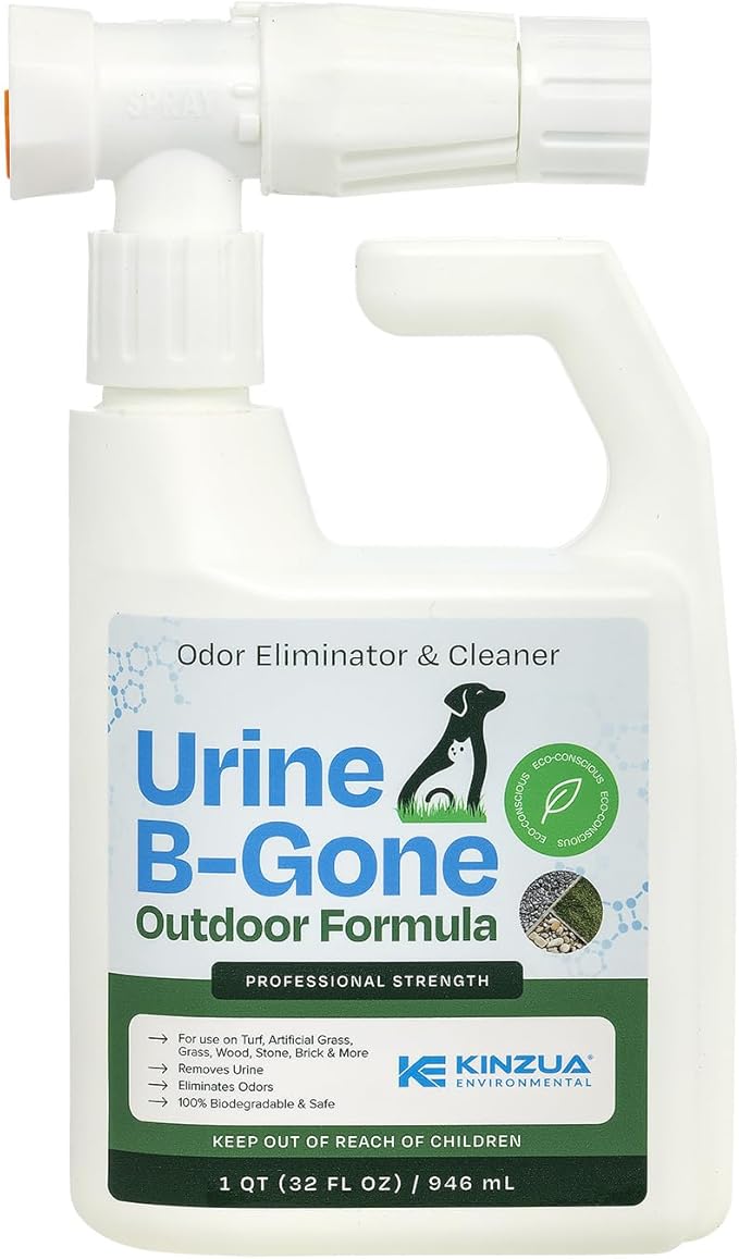 KINZUA ENVIRONMENTAL Urine B-Gone OD Professional Pet Urine Enzyme Cleaner, Pet Yard Odor Eliminator for Artificial Grass, Concrete & More, 32 fl oz