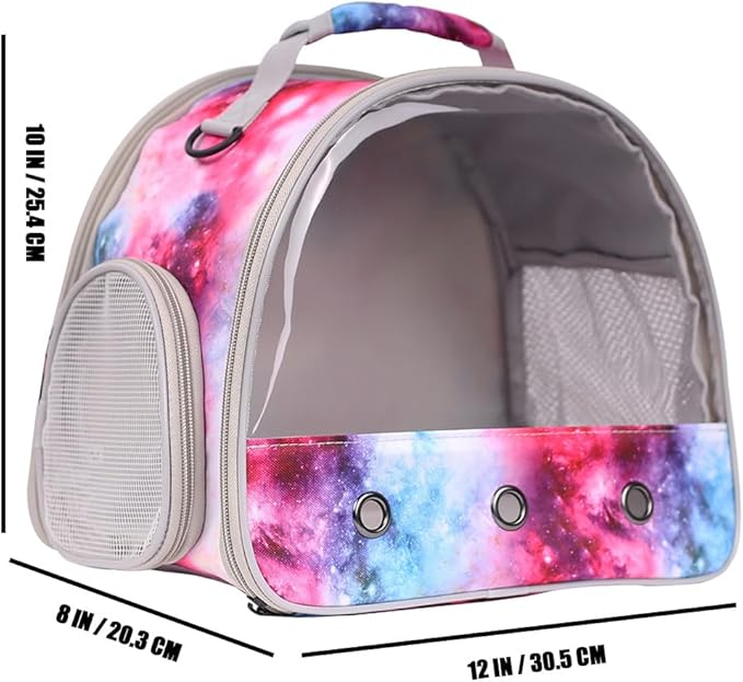 Guinea Pig Carrier Cage for 2, Bearded Dragon Travel Carrier for Small Animal Hamster Birds, Portable with Clear Window Transparent View Vet Bag (Carrier - Pink)