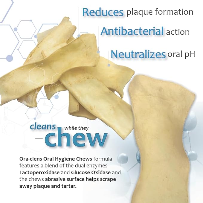 Oral Hygiene Chews for X-Large Dogs-Enzymatic Dental Treats for Daily Oral Care, Cleans Teeth and Freshens Breath, Reduces Plaque, Bacteria and Tartar Build Up Without Brushing-15 Chews