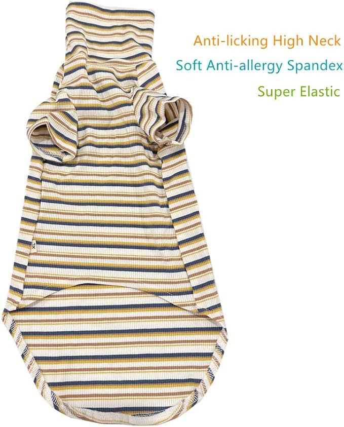Vintage Stripes Sphynx Hairless Cat Cute Breathable Summer Cotton T-Shirts Pet Clothes,Round Collar Vest Kitten Shirts Sleeveless, Cats & Small Dogs Apparel (M (5-6.5 lbs), Vintage Khaki)