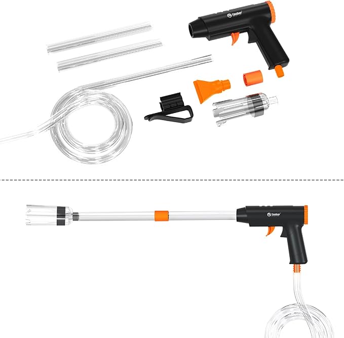 Manual Aquarium Gravel Cleaner, 132GPH Fish Tank Siphon Vacuum Cleaner with Adjustable Water Flow for Remove Dirt, Water Change & Wash Sand Aquarium Cleaning Tools