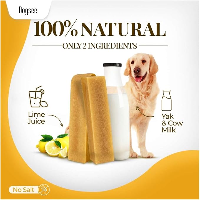Dogsee Himalayan Yak Chews with Turmeric/Curcumi (Small - 5 Chews)