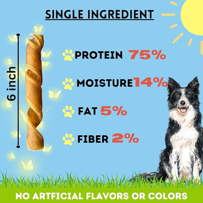 BULLYSTICKS & MORE 6 Inch Beef Collagen Springs for Dogs (10 Count) - No Hide Bones - Bully Springs Dog Chews