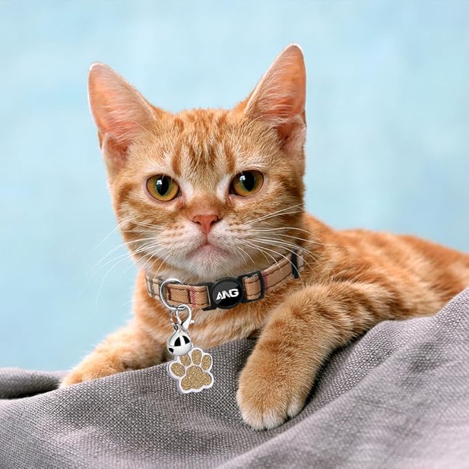 Personalized Breakaway Cat Collars - ID Tag, Bell, Bowtie - Safety Quick-Release, Customized for Girls & Boys Cats (British Tartan-Brown)