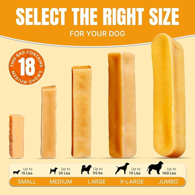 Tibetan Dog Chew 2 lb Yak Cheese Sticks - Natural Handmade Treats, Easy Digest, for Medium Dogs and Aggressive Chewers, Oral Care, Gluten/Rawhide-Free, Puppies and Adult Dogs, Bulk, Delicious Flavor
