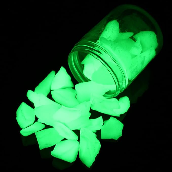 Shiny Stone Glow in The Dark Gravel Stones Rocks, Aquarium Gravel, Glow Rocks Stones,Decorative Rocks for Fish Tank Aquarium Garden Planter Landscape Decoration,280g/10oz (15-22mm, Yellow Green)