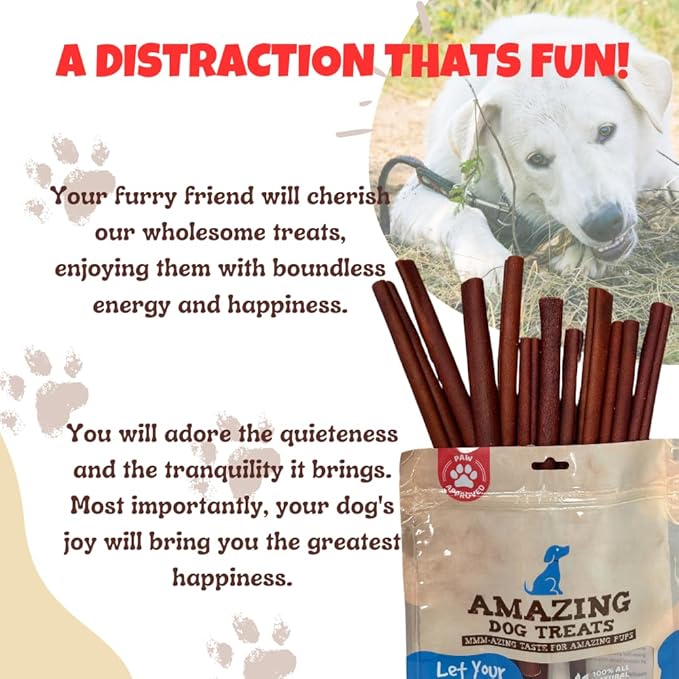 Amazing Dog Treats 12 Inch Collagen Stick - (10 Count)- Collagen Sticks for Dogs - No Hide Dog Bones