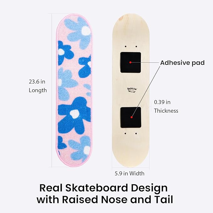 Wall Mounted Cat Scratching Board Skateboard Style (24"x6") - Reusable Wooden Board + Replaceable Cat Scratcher Map with Mounted Setup