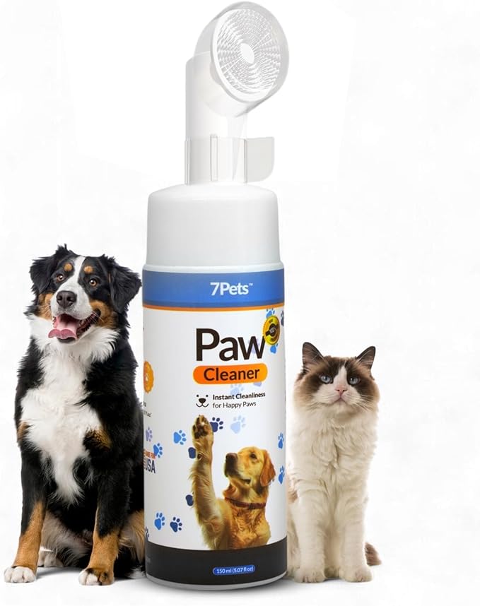 Paw Cleaner for Dogs & Cats | Gentle Dog Paw Washer | No Rinse Foaming | Unscented | Pet Foot Cleaner with Built-in Silicone Brush for Muddy Paws | Puppy & Kitten Paw Wash