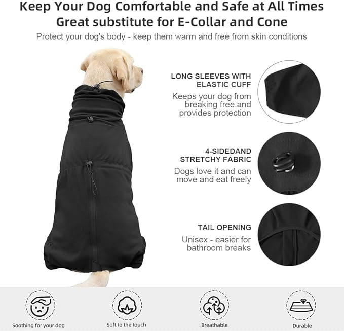 Dog Pajamas for Large Dogs,Extra Large Stretch, Suitable for Adult, Medium-Sized Dogs, Large Pet Jumpsuit Four-Legged Dog Clothes, Pet Clothing. (Black, 7XL)
