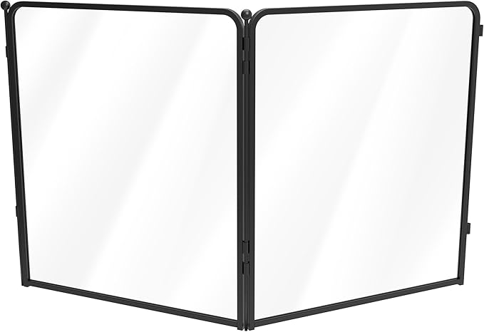 FXW Homeplus Unleashed Indoor Dog Playpen - Stress-Free and Safe Play, Heavy Duty 32 Inch 2 Acrylic Panels Dog Pen for Small and Medium Dogs, Black│Patented