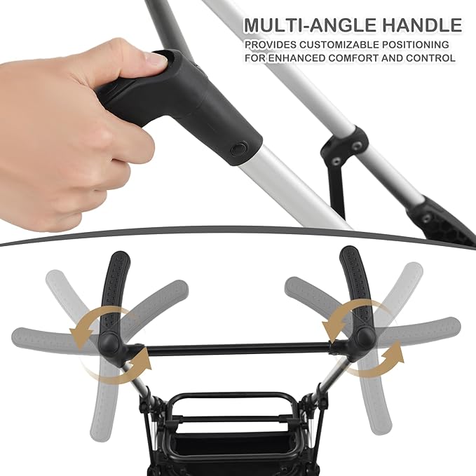 MoNiBloom Pet Stroller for Small/Medium Dogs w/Detachable Carrier & Lightweight Aluminum Frame, Folding Jogging Travel Stroller, Pink