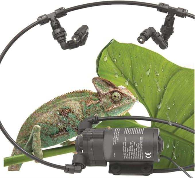 Reptile Mister Humidifier, Reptile Misting System, Mister Sprayer for Reptiles Chameleon Frog Gecko Indoor Plants Vivarium Terrarium, Timer not Included