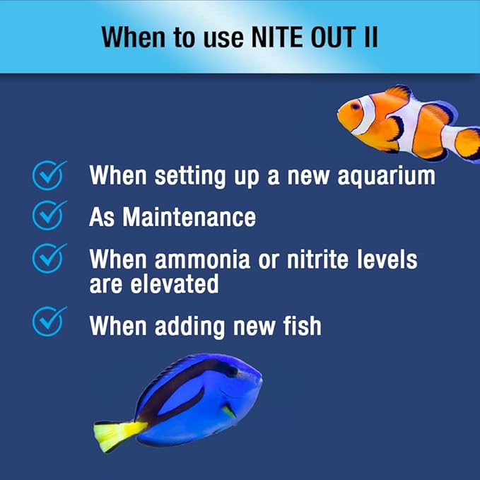 MICROBE-LIFT NITEH16 Nite-Out II Aquarium and Fish Tank Cleaner for Rapid Ammonia and Nitrite Reduction, Freshwater and Saltwater, 16 Ounces