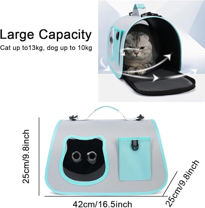 Cat Bag for Going Out, 17 * 10inch Portable Tote Hundred Pet Bag, Large Capacity Shoulder Slanting Cross Cat Dog Bag