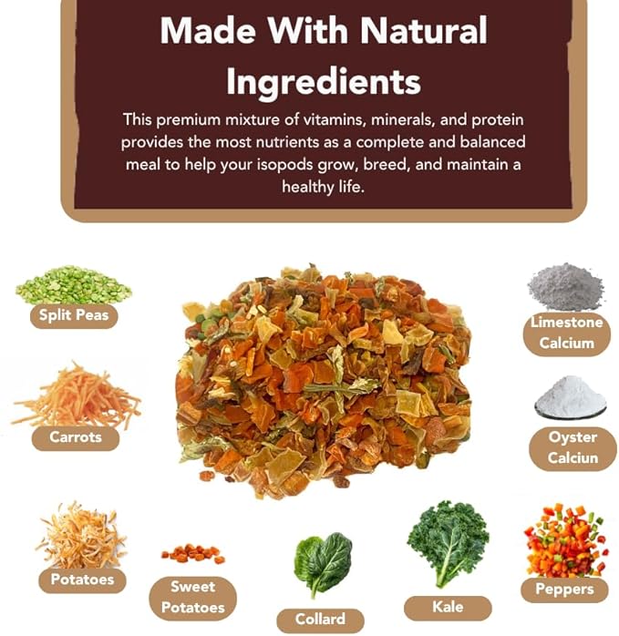Isoblend Premium Isopod Food Feed Mix All Natural Vegetable Dry Blend for Isopods Feeders Insects