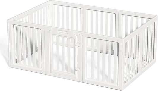 Dog Playpen,Clear Dog Pen, Acrylic Dog Pen,Easy to Install and Remove Dog Play Pen and Kennel Playpen, Suitable for Dogs, Cats,Dog Playpen Indoor (White, 23.6" Height, 10PCS)