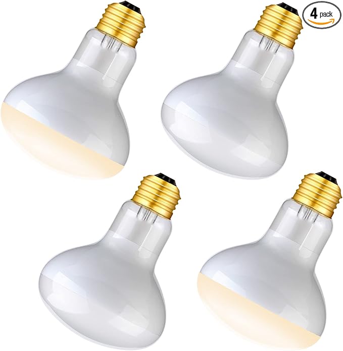 75W Reptile Heat Lamp Bulb/Light, UVA Basking Spot Heat Lamp Sun Light White Bulb for Bearded Dragon Lizard Tortoise Turtle, Reptiles & Amphibians - 4 Pack