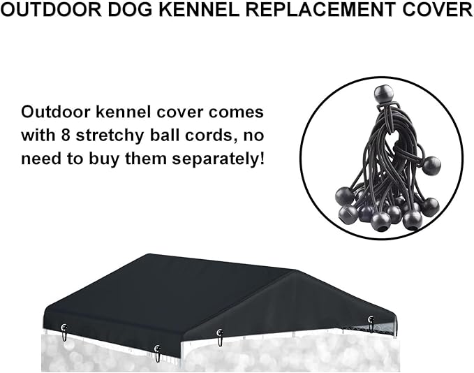Outdoor Dog Kennel Cover 4.2 ft x 4.2 ft Made of 600D Waterproof Oxford Fabric - Black Replacement(Sold only Kennel Cover Without Frame)
