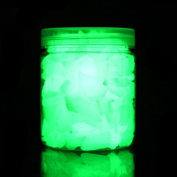 Shiny Stone Glow in The Dark Gravel Stones Rocks, Aquarium Gravel, Glow Rocks Stones,Decorative Rocks for Fish Tank Aquarium Garden Planter Landscape Decoration,280g/10oz (8-15mm, Yellow Green)