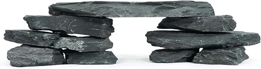 2-8 Inches Natural Slate Rocks 11 PCS Aquarium Stones for Aquascaping, Aquarium Landscaping, Terrariums, Fish Tank Decoration, Vivariums, Paludarium, Reptile and Amphibian Enclosures