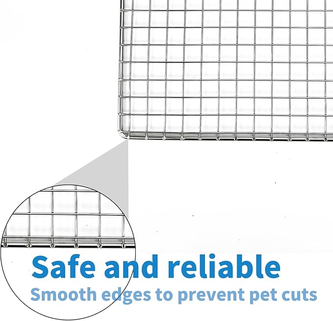PODOO Rabbit Large Litter Box, Guinea Pig Training Pan Cage with Toilet Tray, Ideal for Rats, Ferret, Bunny Small and Medium Animals (Large + Extra Large Steel Holes Grids)