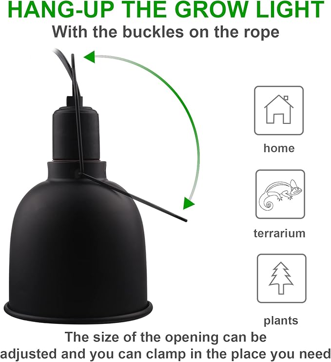 Aiicioo Reptile Light Fixture - Deep Light Dome 5.5Inch UVB Reptile Heat Lamp Reptile Light Fixture Max 100W Tortoise Leopard Gecko Snake Bearded Dragon