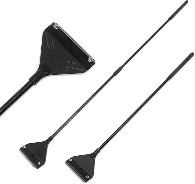 Seaweed Scraper for Glass Aquariums, Fish Tank Cleaner with 10 Blades, Efficient Aquarium Cleaning Tool, Rust-Resistant, Black, 1 Set