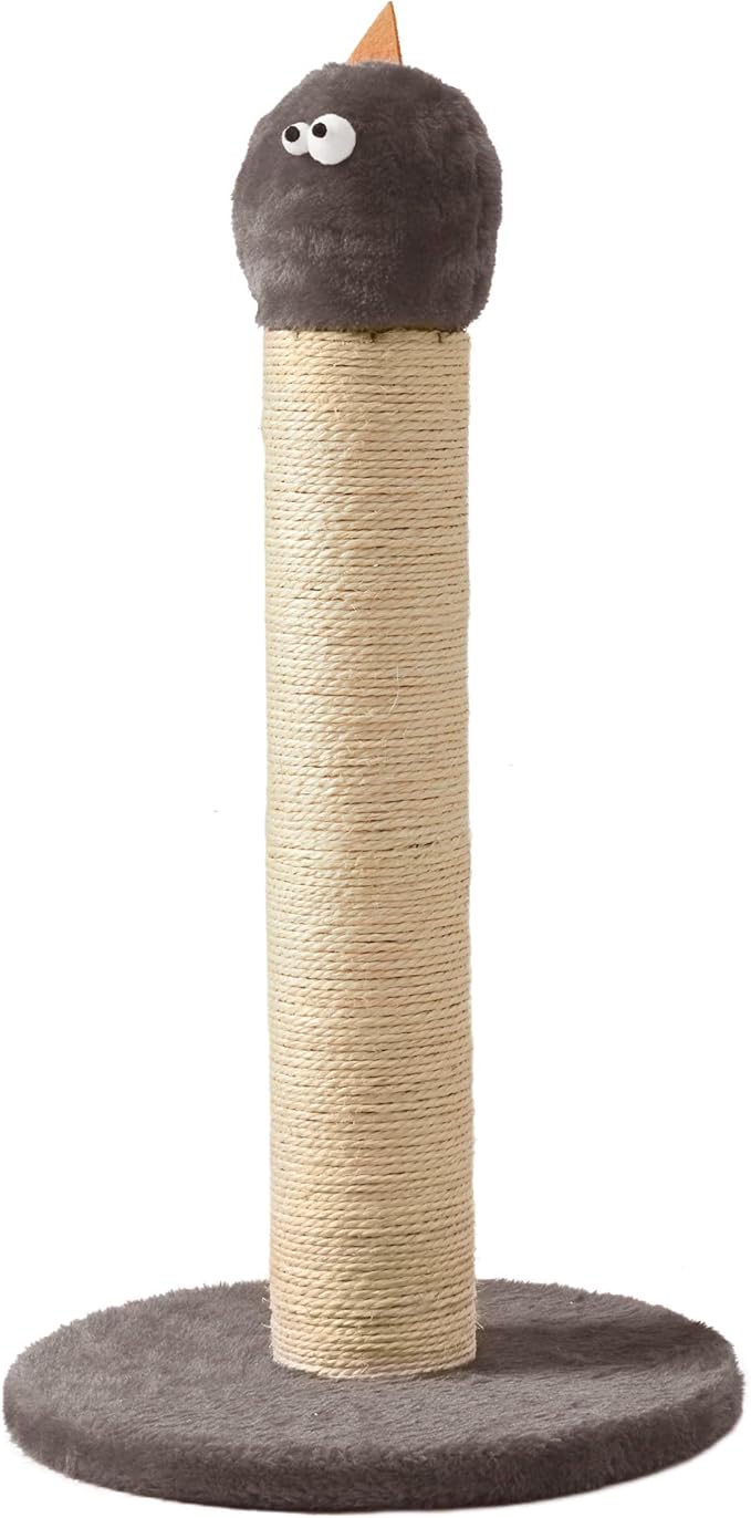 Cat Scratching Post, 22-Inch Tall Sisal Scratcher, Heavy-Duty Cat Climbing Stand for Indoor, Kittens & Large Cats, Grey