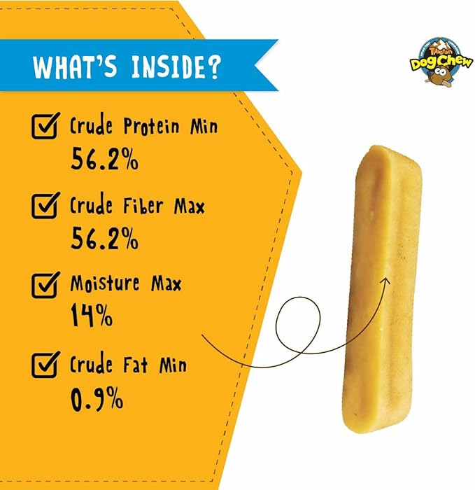 Tibetan Dog Chew Yak Cheese Sticks (5 Medium Chews) - Natural Handmade Treats for Medium Dogs, Long-Lasting, Easy to Digest with No Additives, Rawhide, Grains or Gluten, Perfect for Aggressive Chewers