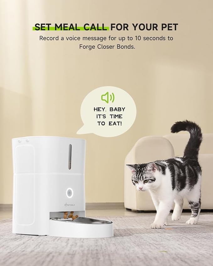 Cat Water Fountain Stainless Steel 4.5L +3L Automatic Cat Feeder, 5G & 2.4G Wi-Fi Cat Food Dispenser Pet Feeder Set