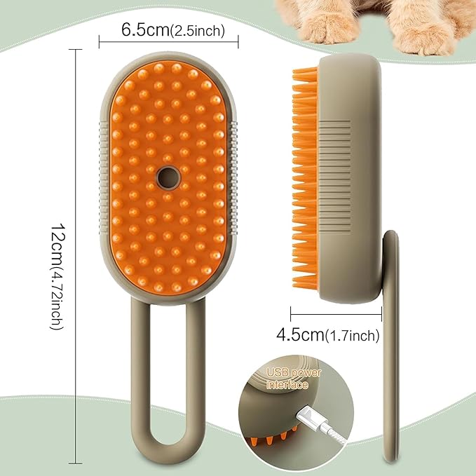Catzcomfort Brush, Catzcomfort Cleaning Brush, Catz Comfort Steam Pet Brush/Spray Function, 3 In 1 Cat Steam Brush Water Brush for Cats, Pet Steam Brush for Cats Dogs