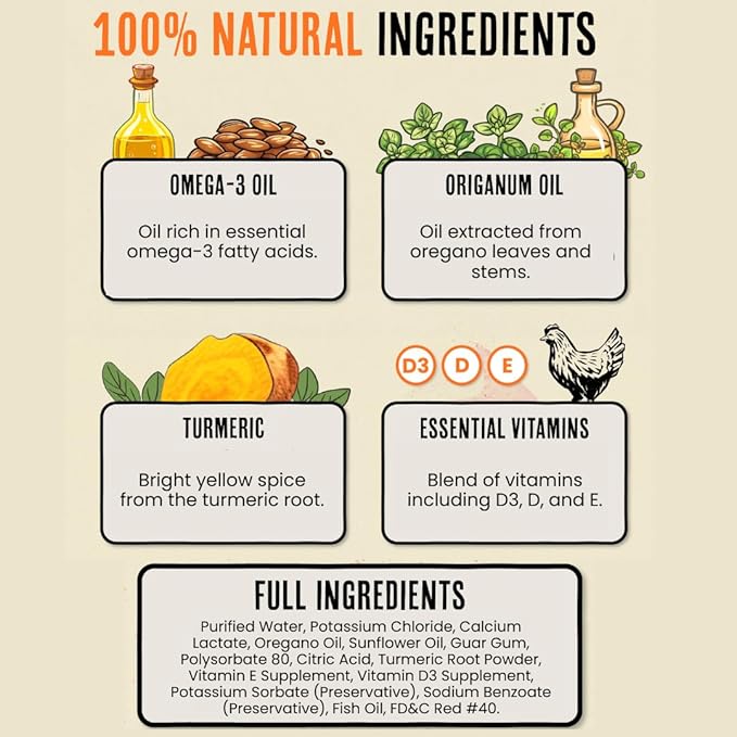 Roosty's Naturals Chicken Immunity & Digestion Booster | Chicken Digestion Supplements | Omega-3 Vitamins and Supplements | Poultry Vitamins for Chickens