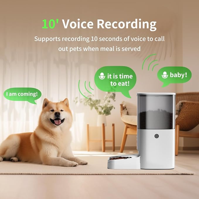 WiFi Enabled Automatic Pet Feeder with App Control, 7 Lbs Capacity