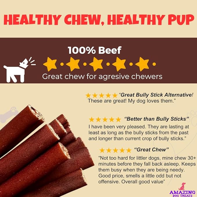 Amazing Dog Treats 6 Inch Collagen Stick - (75 Count)- Collagen Sticks for Dogs - No Hide Dog Bones