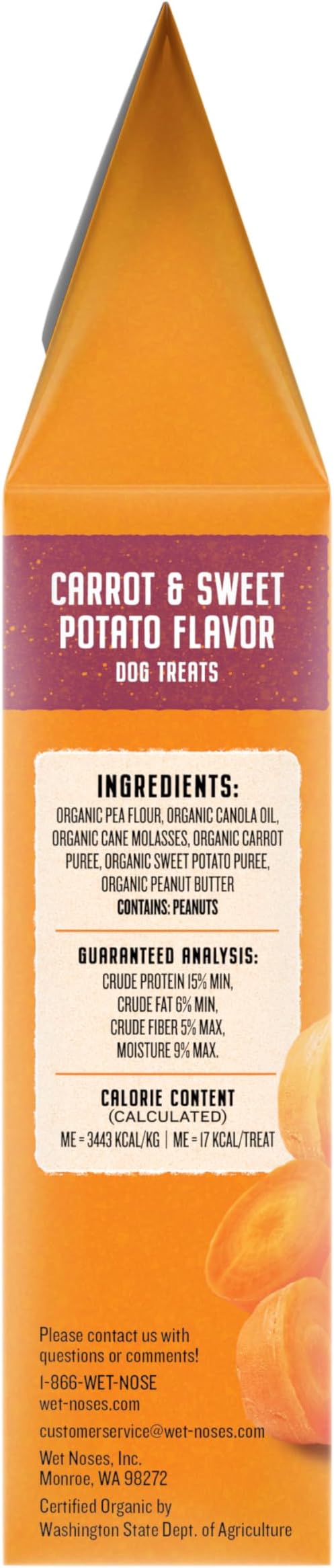 Grain-Free Organic Crunchy Dog Treats – for All Pet Sizes, Breeds – All-Natural Treat – 100% Human-Grade – Delicious Snacks for Dogs – 14 Oz., Grain Free - Carrot Sweet Potato, 2 X 14oz Box