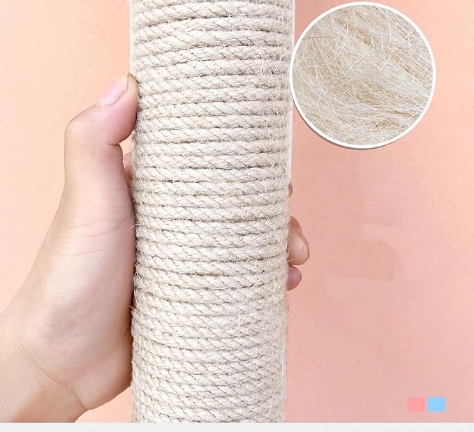 4 PCS M8 Cat Scratching Post Replacement,15.7Inch Sisal Pole Cat Tree Replacement Post with Screws,DIY Scratcher Scratching Post Replacement, Pad, Crafts Gardening Hammock Home Decorating