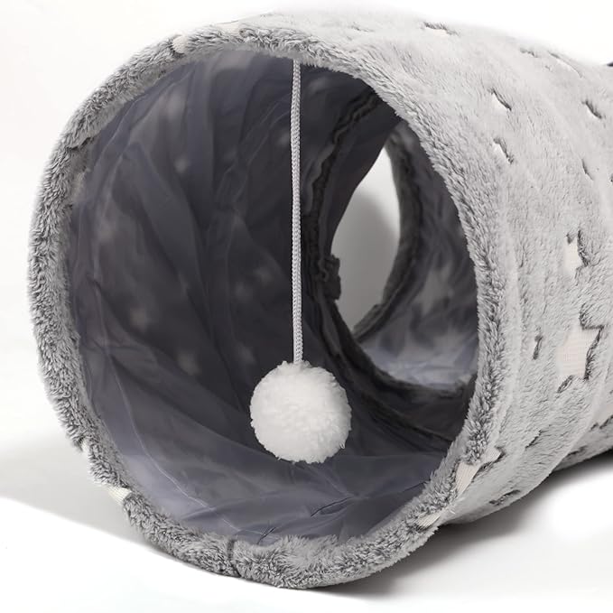 Tempcore Pet Cat Tunnel Tube Cat Toy 3 Way Collapsible, Cat Tunnels for Indoor Cats Self-Luminous Photoluminescence,Kitty Tunnel Bored Cat Pet Toys Peek Hole Toy Ball Cat, Puppy, Kitty, Kitten, Rabbit
