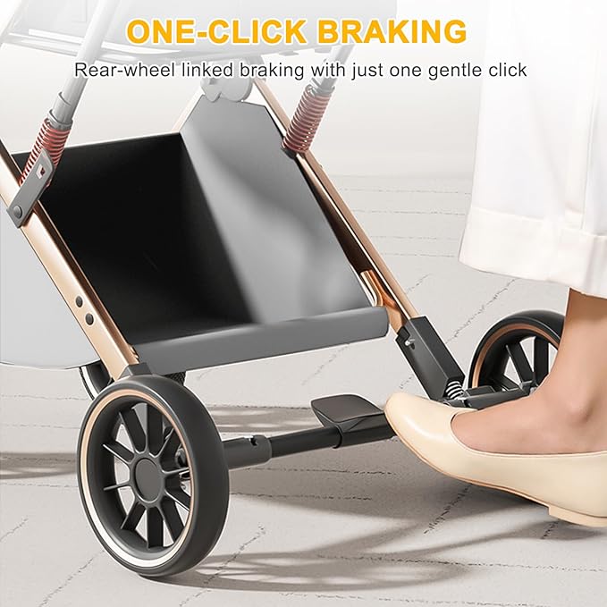 Dog Stroller with 4 Wheels, Folding Pet Stroller for Small, Medium Dogs and Cats up to 50lbs, Detachable Carrier, Storage Basket, Car Seat 3 in 1 Multifunctional (Grey)