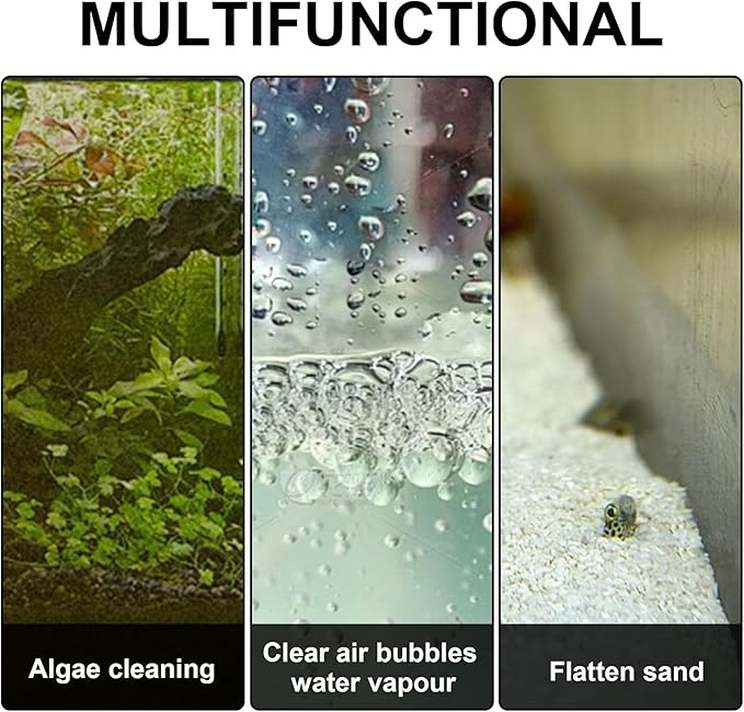 Algae Scraper for Glass Aquariums 24.4" Fish Tank Scraper with 10 Replaceable Blades Aquarium Glass Scraper Adjustable Length Aquarium Cleaning Tools Kit for Glass Aquarium Fish Tank