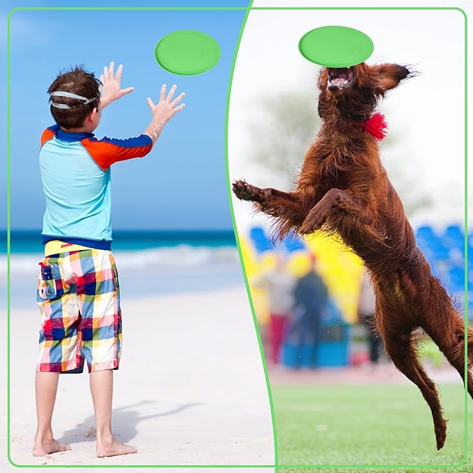 Chivao 15 Pack Dog Flying Disc Silicone Puppy Flyer Toy Soft Dog Floating Saucer Indestructible React Faster Training Interactive Toys for Small Medium Puppy Outdoor Sport, 5 Colors