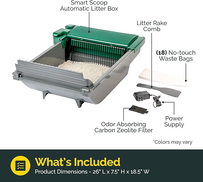 Pet Zone Smart Scoop Litter Box Value Pack, Self Cleaning, Hands-Free Large Litter Box, Easy to Clean