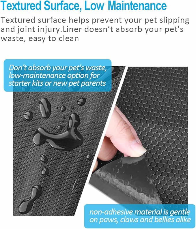 Bearded Dragon Tank Accessories, Reptile Terrarium Liner Substrate for Leopard Gecko, Snake, Lizard and Tortoise, Non-Adhesive Reptile Carpet Bedding for Reptile Tank, Black