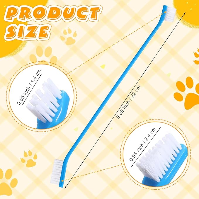 Nuenen 150 Pcs Dog Toothbrush Dual Headed Dental Brushes Puppy Tooth Brushing Kit Long Handle Toothbrush for Large and Small Dogs Cats Most Pets Teeth Cleaning Oral Care Supplies(Stylish Color)
