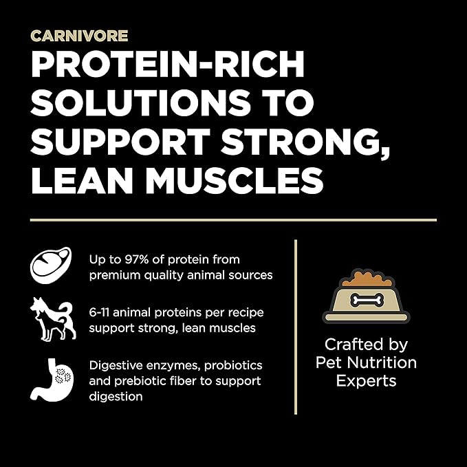 Go! Solutions Carnivore, Grain-Free, Protein Rich Dry Dog Food, Lamb and Wild Boar Recipe, 22 lb Bag
