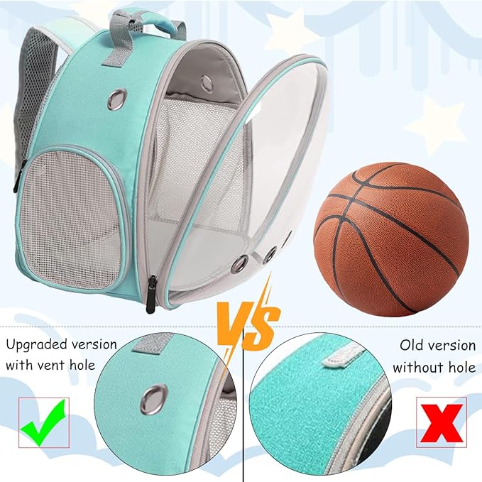 Portable Travel Backpack Habitat for Small Animal, Space Capsule Bubble Window Guinea Pig Bird Bearded Dragon Turtle Carrier Rabbit Squirrel Hamster Cage Breathable Handbag