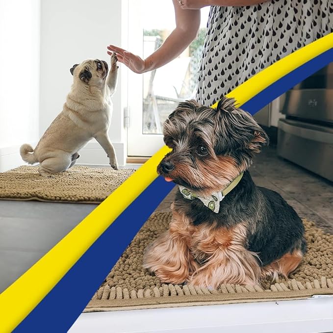 Muddy Mat® Shown on TV – Super Absorbent Door Mat Indoor, Microfiber Quick Dry Chenille Entryway Rug, Non-Slip Front Door Mat, Indoor Mats for Entryway, Machine Washable Pet Rug, Beige 36"x60"