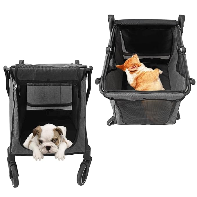 Folding Pet Stroller Dog Stroller for Small/Medium Dogs, Cat ,4 Wheels
