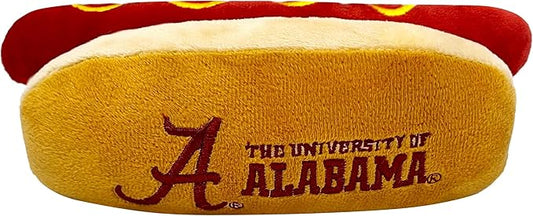 NCAA Alabama Crimson Tide HOT Dog Plush Dog & CAT Squeak Toy- Cutest HOT-Dog Snack Plush Toy for Dogs & Cats with Inner Squeaker & Beautiful Football/Basketball Team Name/Logo