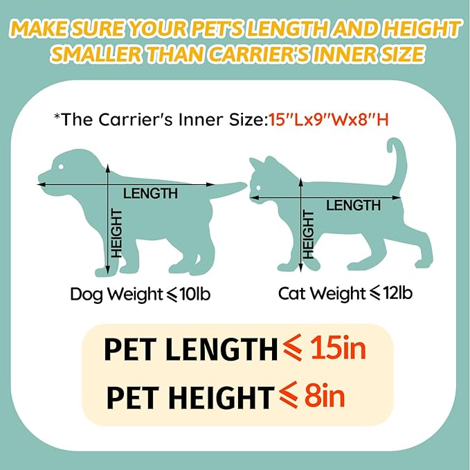 Petskd Pet Carrier 17x11x9.5 Alaska Airline Approved,Pet Travel Carrier Bag for Small Cats and Dogs, Soft Dog Carrier for 1-10 LBS Pets,Dog Cat Carrier with Safety Lock Zipper(Blue)